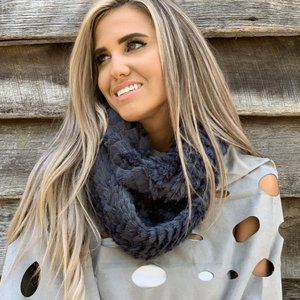 Fashionable Infinity Lightweight Scarf - Grey